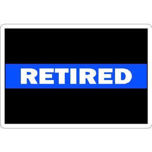 Thin Blue Line Retired White Text - Vinyl Sticker at Sticker Shoppe