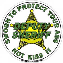 5 Point Star Deputy Sheriff Not Kiss Ass - Sticker