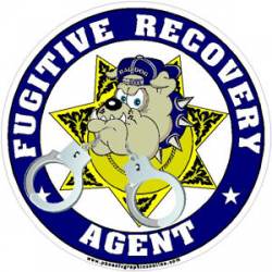 Fugitive Recovery Agent With Bulldog - Decal