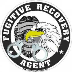 Fugitive Recovery Agent Eagle With Handcuffs - Decal