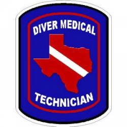 Texas Diver Medical Technician - Vinyl Sticker