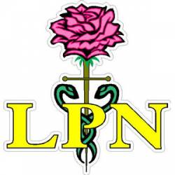 Licensed Practical Nurse With Rose - Decal