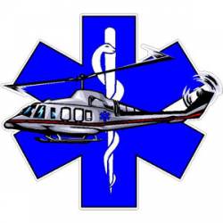 Flight Medic Star Of Life With Helicopter - Decal