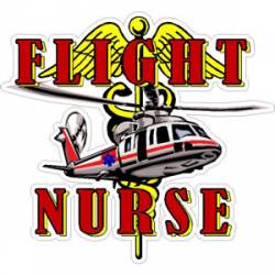 Flight Nurse With Helicopter - Decal