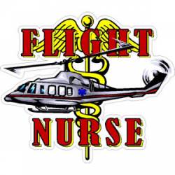 Flight Nurse With Caduceus and Helicopter - Decal