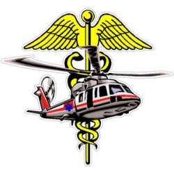 Caduceus With Helicopter - Sticker