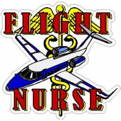 Flight Nurse With Jet - Decal