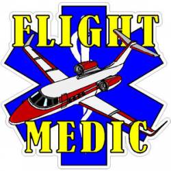 Flight Medic Star Of Life With Jet - Decal