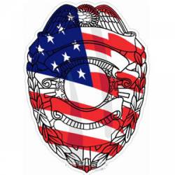 American Flag Police Officer Badge - Decal