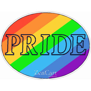 Rainbow Pride - Oval Sticker at Sticker Shoppe