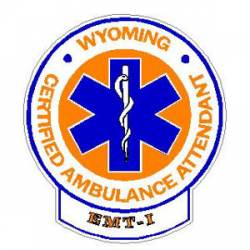 Wyoming Certified Ambulance Attendant EMT-I - Sticker
