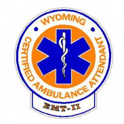 Wyoming Certified Ambulance Attendant EMT-II - Sticker