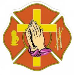 Praying Hands Christian Firefighter - Decal