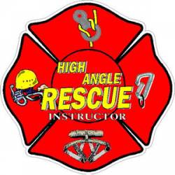 High Angle Rescue Instructor Maltese Cross - Decal