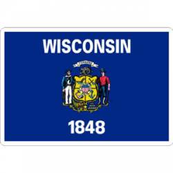 State Of Wisconsin - Vinyl Flag Sticker