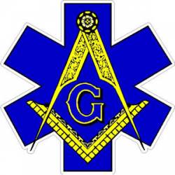 Masonic Square & Compass Star Of Life - Decal