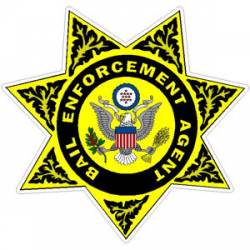 7 Point Star Bail Enforcement Agent Badge - Decal
