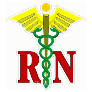 Registered Nurse With Caduceus - Decal at Sticker Shoppe