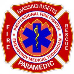 Massachusetts Professional Firefighter Paramedic - Sticker