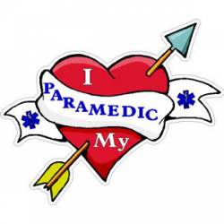 I Love My Paramedic Heart & Arrow - Decal