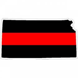 State of Kansas Thin Red Line - Decal