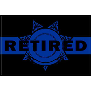 7 Star Point Badge Retired Thin Blue Line - Decal at Sticker Shoppe