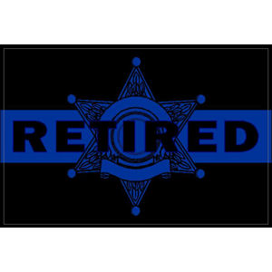 6 Star Point Badge Retired Thin Blue Line - Decal at Sticker Shoppe