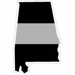 State Of Alabama Thin Silver Line - Sticker