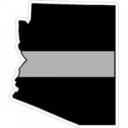 State Of Arizona Thin Silver Line - Sticker