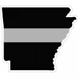 State Of Arkansas Thin Silver Line - Sticker