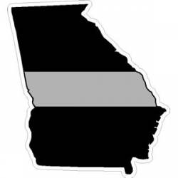 State Of Georgia Thin Silver Line - Sticker