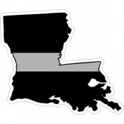 State Of Louisiana Thin Silver Line - Sticker