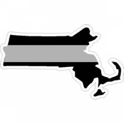 State Of Massachusetts Thin Silver Line - Sticker