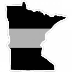 State Of Minnesota Thin Silver Line - Sticker