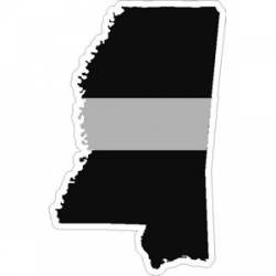 State Of Mississippi Thin Silver Line - Sticker