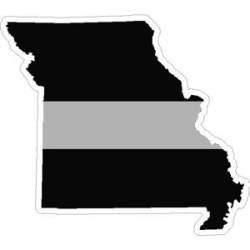 State Of Missouri Thin Silver Line - Sticker