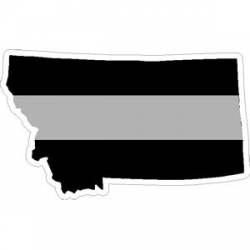 State Of Montana Thin Silver Line - Sticker