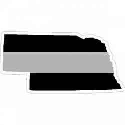 State Of Nebraska Thin Silver Line - Sticker