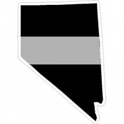 State Of Nevada Thin Silver Line - Sticker