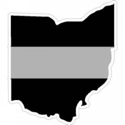 State Of Ohio Thin Silver Line - Sticker