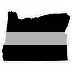 State Of Oregon Thin Silver Line - Sticker