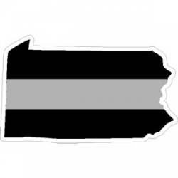 State Of Pennsylvania Thin Silver Line - Sticker