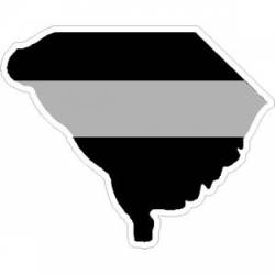 State Of South Carolina Thin Silver Line - Sticker