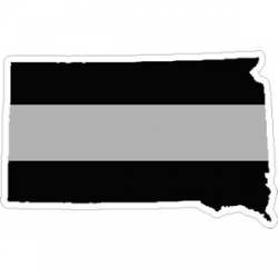 State Of South Dakota Thin Silver Line - Sticker