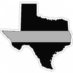 State Of Texas Thin Silver Line - Sticker
