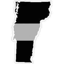 State Of Vermont Thin Silver Line - Sticker