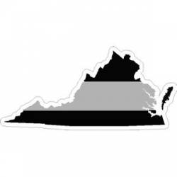 State Of Virginia Thin Silver Line - Sticker