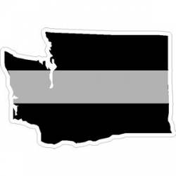 State Of Washington Thin Silver Line - Sticker