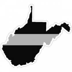 State Of West Virginia Thin Silver Line - Sticker