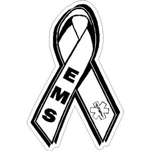 EMS EMT Thin White Line Satin Ribbon